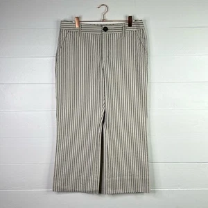 Pantaloni pantaloni cropped CABI blu panna a righe gamba larga taglia 6 - Foto 1 di 11