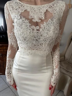 Hochzeitskleid Damen – Verlobungskleid – Elfenbein – Größe 36 – Lang – Luxus - Bild 1 von 4