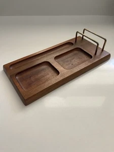 Mid Century Modern Vintage American Walnut Wood Dresser Desk Valet - Picture 1 of 17