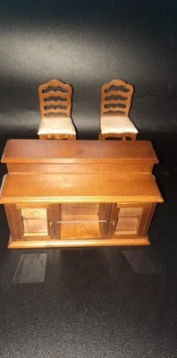 Beautiful 3 pc set Doll house 1" scale bar and two bar stools - Image 1 of 4