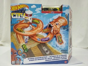 Hot Wheels Toy Car Track Set City Octopus Invasion Attack Playset  - Picture 1 of 7