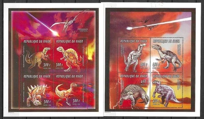 Niger 1996 Wildlife Prehistoric Fauna Dinosaur Comet 2 compl MS + SS MNH - Image 1 of 2