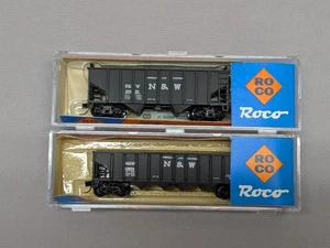 N scale ATLAS/ROCO: 2 Hoppers NORFOLK & WESTERN with MTL couplers (Lot 14) - Picture 1 of 8