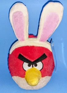 Angry Birds Commonwealth Red Bird Easter Bunny Rabbit Ears 7” Plush Rare - NEW - Picture 1 of 7