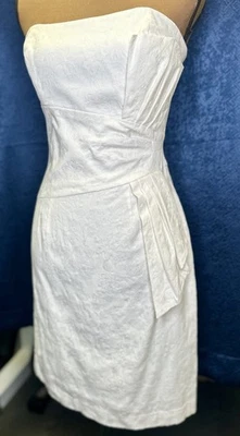 Mini Vestido de Cóctel Max & Cleo Blanco Sin Tirantes; Boda, Novia, Ensayo TALLA 4 Foto 1 de 4