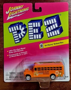 Johnny Lightning '56 CHEVY SCHOOL BUS PEZ Home Run WHITE LIGHTNING 🔥🔥🔥🔥🔥 - Picture 1 of 2