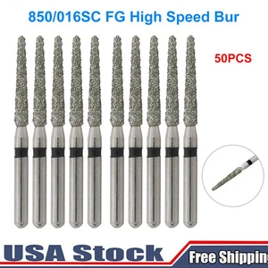 Fresas dentales de diamante FG 850/016SC extremo redondo cono grano grueso agarre de fricción 50 piezas - Imagen 1 de 6