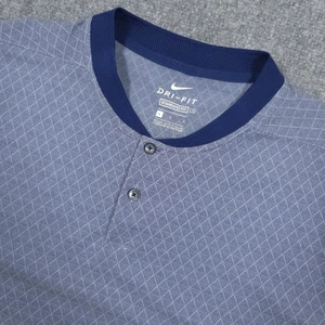 Nike Polo Shirt Mens L Blue Standard Fit Dri-Fit Golf Vapor Texture Blade Collar - Picture 1 of 10
