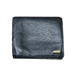 Bally schwarze Echtleder-Geldbörse mit Doppelfaltung Schweiz genarbtes vollnarbiges Fach - Bild 1 von 10