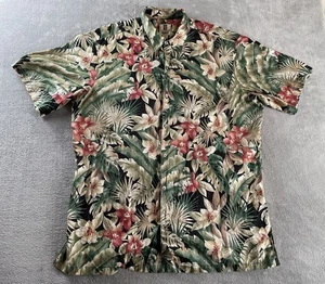 Camisa Hawaiana De Colección Tori Richard Para Hombres XLT Verde Rojo Beige Floral Isla Aloha - Imagen 1 de 10