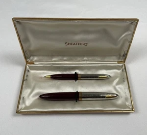 Vintage SHEAFFER'S Fountain Pen & Mechanical Pencil with Case - Picture 1 of 13