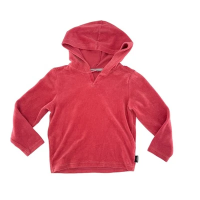 Unionbay Kids Coral Red Corduroy V-Neck Hoodie Sweatshirt Size XS 5 6 - Image 1 of 4