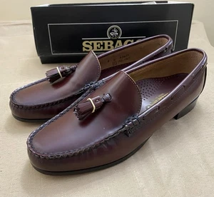 Vintage Classic SEBAGO Brown Leather Tassel Penny Loafers NOS NEW 8 Preppy - Picture 1 of 8