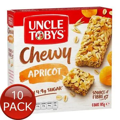 10 X Uncle Tobys Muesli Bar Chewy Apricot Flavour 185G Wholegrain Fibre Snacks • 78.78$