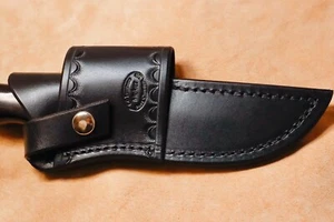Custom Black Leather Crossdraw Sheath for Buck 119 - Picture 1 of 5