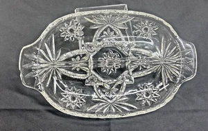 Plato de caramelo de oliva vintage Anchor Hocking Star of David vidrio transparente Relish Pickle - Imagen 1 de 11