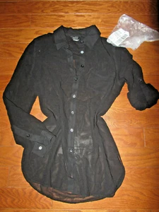 XS Victoria's Secret BLOUSE TOP BUSINESS OFFICE FORMAL CASUAL BLACK New - Picture 1 of 5