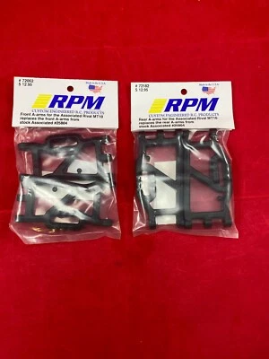 RPM TEAM ASSOCIATED RIVAL MT10 BLACK Front + Rear SUSPENSION A-ARMS 72182 72062 - Image 1 of 3