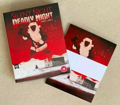 SILENT NIGHT, DEADLY NIGHT + PART 2 * LIMITED ED BLU-RAY w/ CARDS * 3000 ONLY! - Image 1 of 4