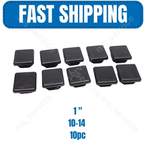 ⭐(10) Square 1" 10-14 Gauge Black Tubing Tube End Plugs Plastic Insert Caps - Picture 1 of 4