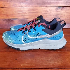 Nike React Pegasus Trail Shoes Men Sz 9 Light Blue Gray Hiking Sneakers - Picture 1 of 8
