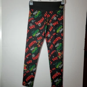 Justice Girls Grinch Printed Leggings, Size M 10 Sleigh All Day - Picture 1 of 6