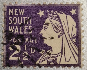 Schöne uralte Klassik Briefmarke weltweit aus New South Wales Australien - Bild 1 von 2
