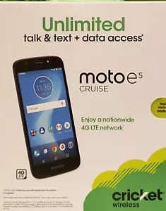 Cricket Prepaid Motorola e5 Cruise 16 GB - Navy 5.2 HD Display WiFi Calling New - Picture 1 of 12
