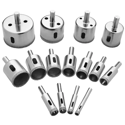 FLINTRONIC 15 Frese a Tazza Diamantate Professionale 8-50Mm per Vetro/Piastrelle/Ceramica..