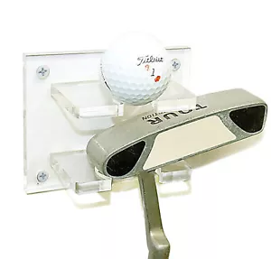Soporte combo de montaje en pared para pelota de golf y putter de acrílico transparente (A054-G) - Imagen 1 de 9