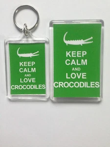 Keep Calm And Love Crocodiles Keyring or Fridge Magnet = ideal gift idea - Picture 1 of 3