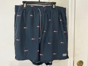 Aftco Strike Swim Shorts Flag Shark Men’s Navy XL 5.5” Inseam - Imagen 1 de 3