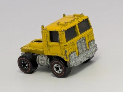 Vintage Hot Wheels Redline Road King Semi Cab Yellow Hong Kong Diecast - Image 1 of 4