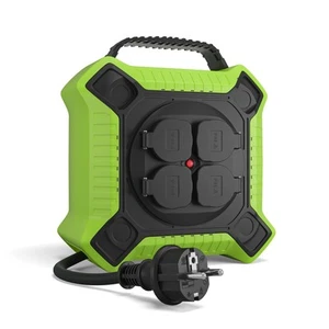 Prolunga elettrica 10 metri IP44 Avvolgicavo elettrico SCHUKO con 4 prese di - Foto 1 di 24