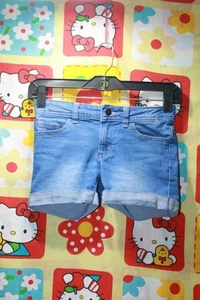 Wonder Nation Jeans Shorts Girls Size 7 Adjustable Waist Cuffed Stretch Denim - Picture 1 of 6