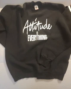 Vintage 90s Pullover Fruit Of The Loom XL "Attitude Is Everything" Made In USA - Picture 1 of 8