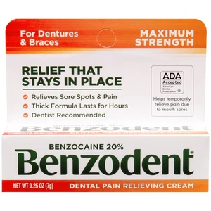 Maximum Strength Dental and Oral Pain Relieving Cream for Dentures, Mouth Sor... - Picture 1 of 6