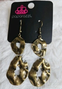 Paparazzi Gallery Gravitas Brass Earring - Picture 1 of 1