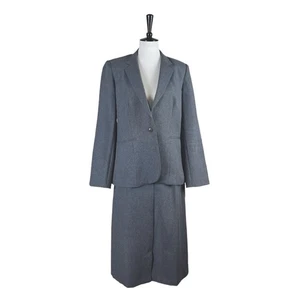 Levi’s Vintage Suit Blazer Midi A-line Skirt Wool Blend Gray Women’s Size 8 - Picture 1 of 15