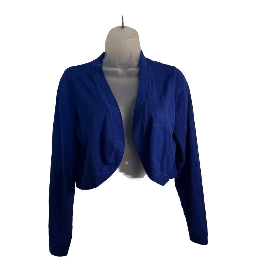 Cardigã Thalia Sodi azul malha suéter amarrar detalhe nas costas azul royal médio - Imagem 1 de 4