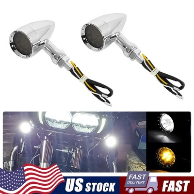 For Honda Shadow VLX 600 VT600C Chrome Motorcycle LED Blinker Turn Signals Light - Image 1 of 4