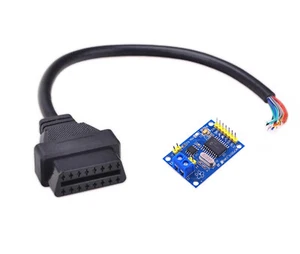 Female OBDII OBD2 Adapter Cable + MCP2515 CAN Bus Transceiver Shield OBD-II USA - Picture 1 of 3