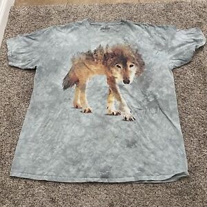 The Mountain Men's Brown Coyote Wolf Wild T-Shirt Size 4XL