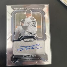 TY MADDEN 2023 Prizm Baseball Detroit Tigers Potential Penmanship Auto Silver
