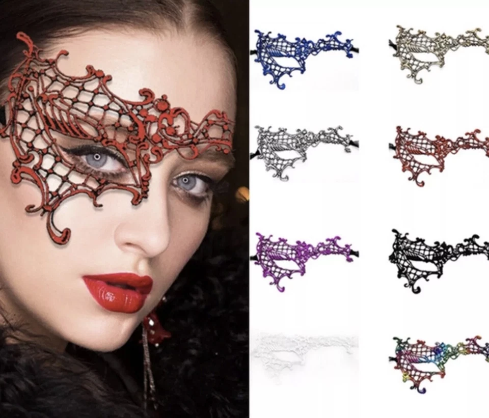 Máscara de baile de encaje veneciana mascarada media cara un ojo zoro fantasma de la ópera Foto 1 de 1