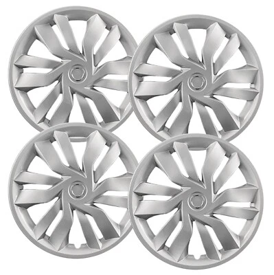Set of (4) 15" Silver Hubcap Replacements for Honda Fit 2009-2020 - Image 1 of 4
