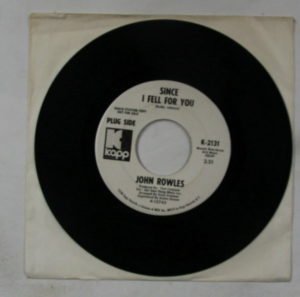 John Rowles Since I Fell For You US 7inch Vinyl Single 1971 Radio Station Promo - Bild 1 von 1