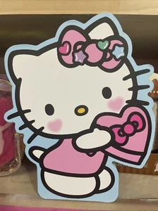 Sanrio Hello Kitty Solid Wood Die Cut Plaque Sign Wall Hang Desk Decor Pink - Picture 1 of 5