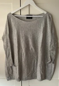ZOE ONA leichter Pullover, Oversize, kastiger Schnitt, grau, S/M, Kaschmir - Bild 1 von 5