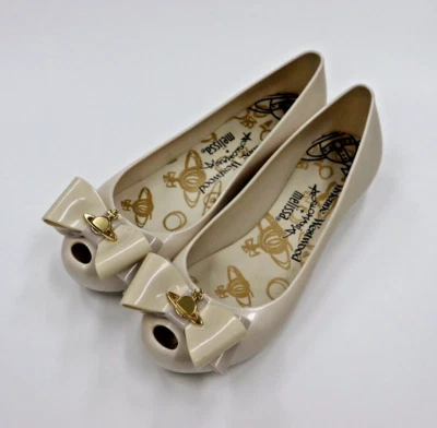 Vivienne Westwood Anglomania x Melissa Flat Pumps Women's Size US 4 Ivory As is - Image 1 of 4